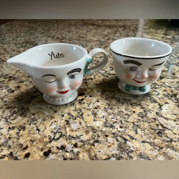 6 piece Baileys coffee mug creamer sugar bowl set of 6 - Picture 2 of 4